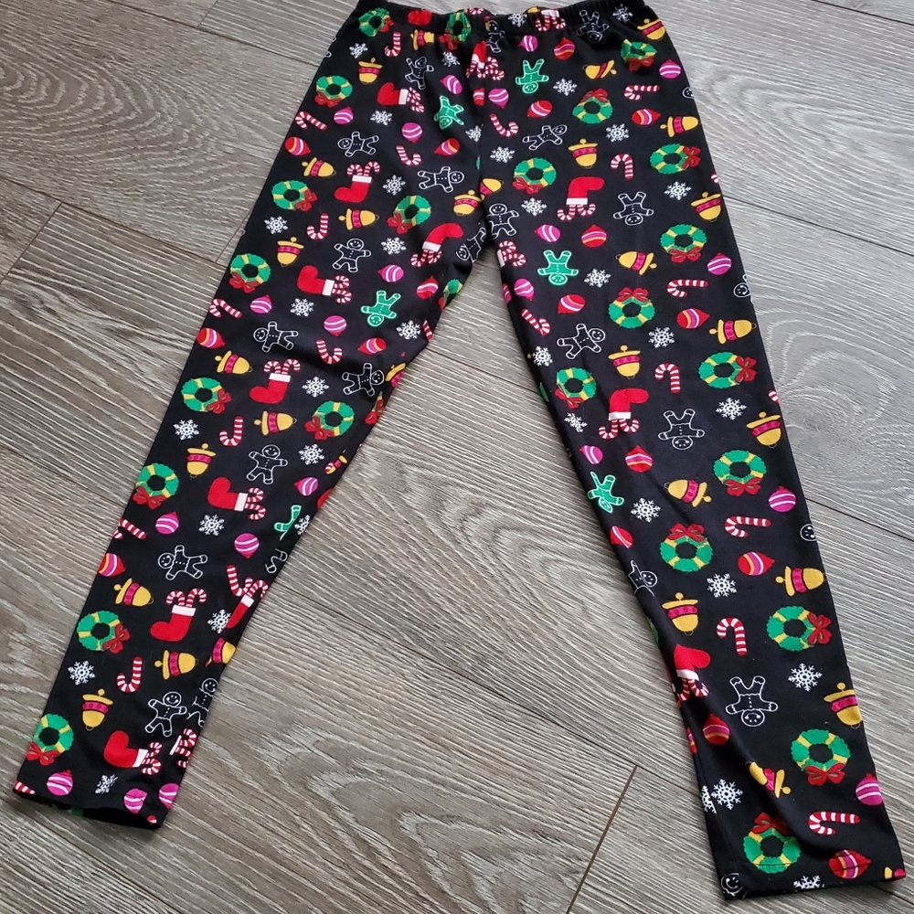One Step Up girls Christmas leggings size med 10/12 Christmas print very soft